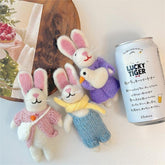 Bunny with Yellow Scarves Needle Felted Bag Charms